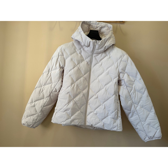 New Women's UNIQLO Pufftech Hooded Puffer Jacket XS Natural - Picture 2 of 10